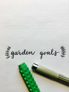 gardening bullet journal garden goals bug